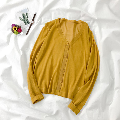 Pleteni kardigan od ledene svile Ženske majice dugih rukava u korejskom stilu Ljetne tanke majice za zaštitu od sunca Jakna 10 boja