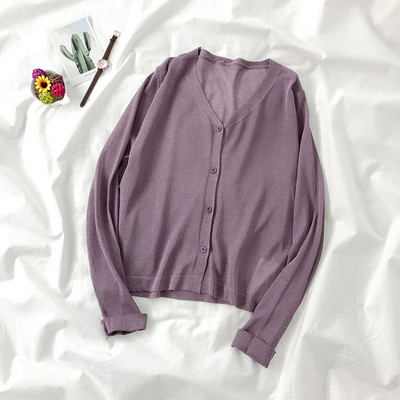 Pleteni kardigan od ledene svile Ženske majice dugih rukava u korejskom stilu Ljetne tanke majice za zaštitu od sunca Jakna 10 boja