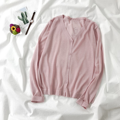 Pleteni kardigan od ledene svile Ženske majice dugih rukava u korejskom stilu Ljetne tanke majice za zaštitu od sunca Jakna 10 boja