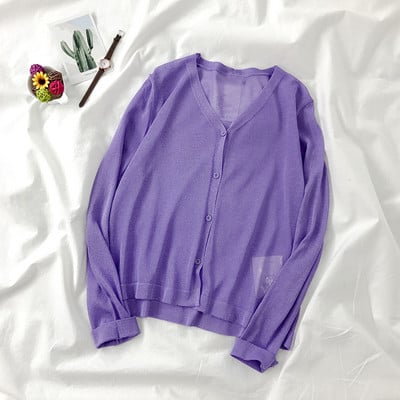 Pleteni kardigan od ledene svile Ženske majice dugih rukava u korejskom stilu Ljetne tanke majice za zaštitu od sunca Jakna 10 boja