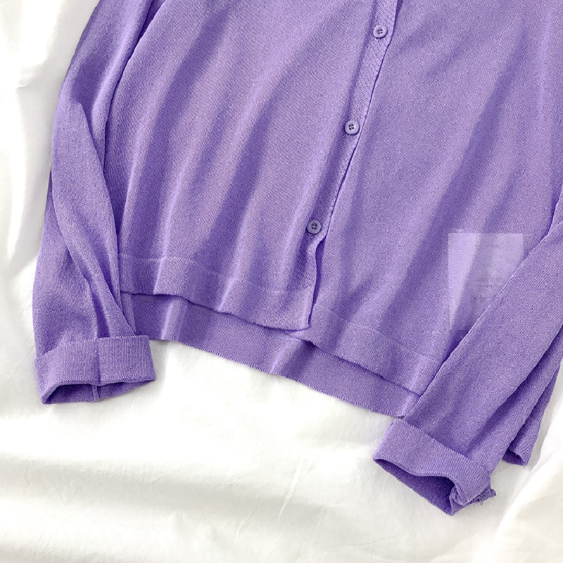 Pleteni kardigan od ledene svile Ženske majice dugih rukava u korejskom stilu Ljetne tanke majice za zaštitu od sunca Jakna 10 boja