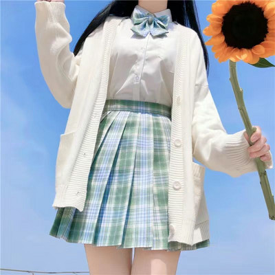 Jaapani kooli põhilised kampsunid naiste sügis Kawaii soliidne V-kaelusega lõtv kootud kardigan preppy stiilis ühtlane Cosplay