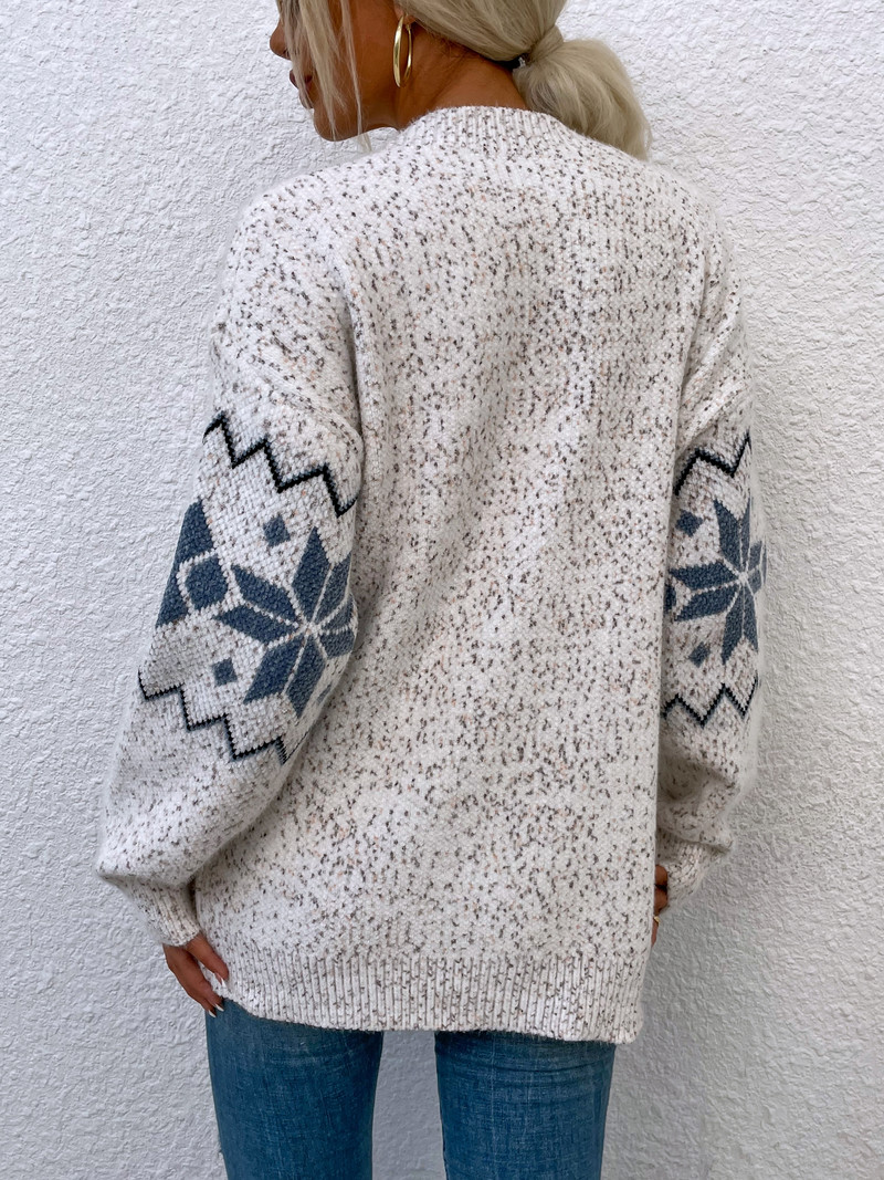 Ženska trenirka Jesen i zima 2023. Novi proizvodi Ženski pleteni pulover s jednim kopčanjem Ženski pulover s džepovima