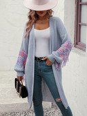 Γυναικεία ρούχα Φθινόπωρο/Χειμώνας Νέα Φούντα μανίκι φανάρι μονόχρωμο Loose Long Long Cardigan πουλόβερ Traf