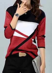 Ženske zimske široke majice dugih rukava s dugmićima i dugim otisnutim kontrastom Proljeće Jesen Elegantne ženske majice S-5XL