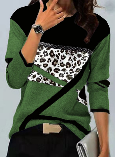 Ženske zimske široke majice dugih rukava s dugmićima i dugim otisnutim kontrastom Proljeće Jesen Elegantne ženske majice S-5XL