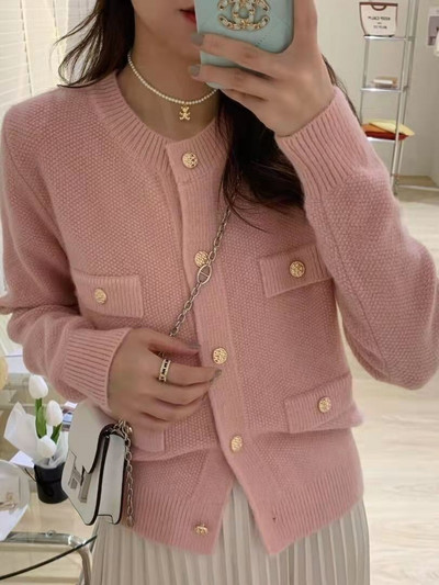 Megztinis 2022 m. ankstyvo pavasario naujas švarkas, trumpas megztinis, moteriškas „Regular Office Lady High Strech“