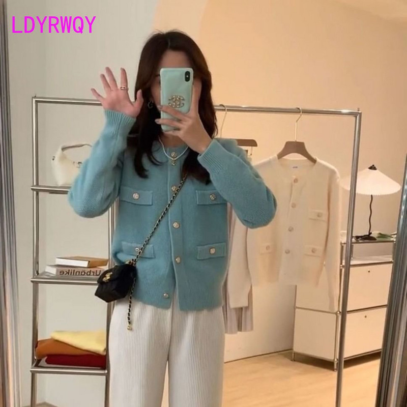 Megztinis 2022 m. ankstyvo pavasario naujas švarkas, trumpas megztinis, moteriškas „Regular Office Lady High Strech“