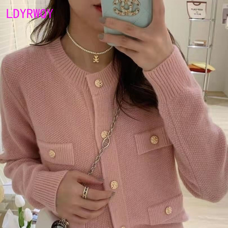 Megztinis 2022 m. ankstyvo pavasario naujas švarkas, trumpas megztinis, moteriškas „Regular Office Lady High Strech“