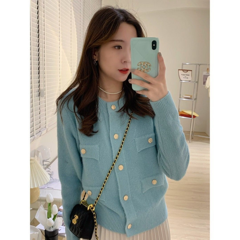 Megztinis 2022 m. ankstyvo pavasario naujas švarkas, trumpas megztinis, moteriškas „Regular Office Lady High Strech“