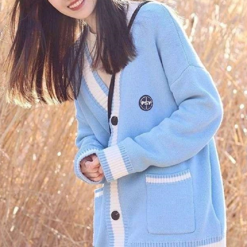 Deeptown korejski crni pleteni džemper džemper Ženske prevelike modne jednoredne pletene jakne Jesenski džemper