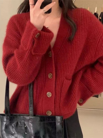 Jesenski kardigan s džepovima, ženski, 5 boja, novi, nježni, jednobojni, jednostavni, korejski Ins, modni za mlade djevojke, udobni, opušteni, vintage slatki