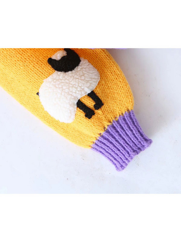 Ženski modni džemper s v-izrezom s jednim kopčanjem i dugim rukavima, ženski kawaii džemper s printom ovaca, kardigani