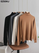 sügistalv Basic Slim pehme ühevärviline kilpkaelus Kampsun, kootud Pullover Naiste vabaaja pikkade varrukatega šikk alaosa Kampsun top