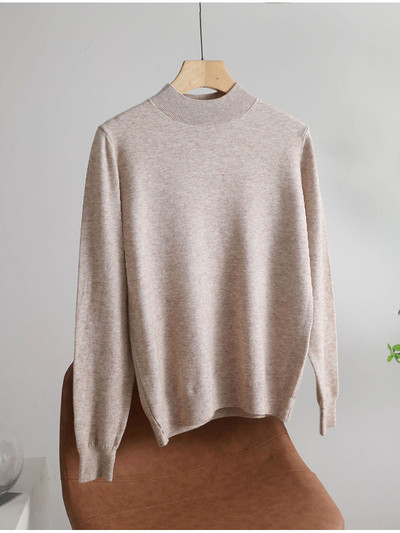sügistalv Basic Slim pehme ühevärviline kilpkaelus Kampsun, kootud Pullover Naiste vabaaja pikkade varrukatega šikk alaosa Kampsun top
