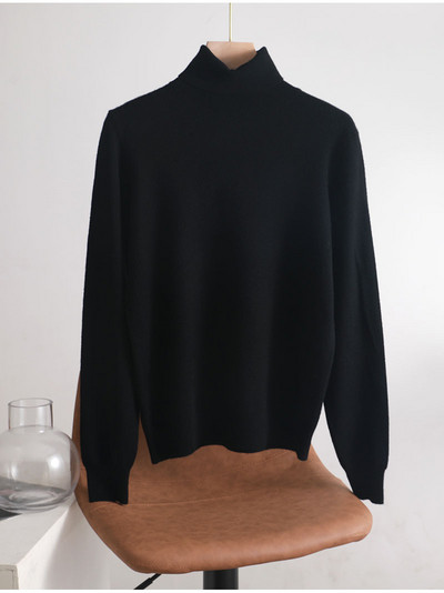 sügistalv Basic Slim pehme ühevärviline kilpkaelus Kampsun, kootud Pullover Naiste vabaaja pikkade varrukatega šikk alaosa Kampsun top
