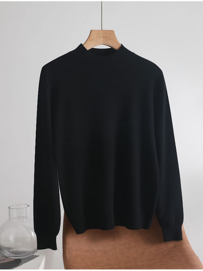 sügistalv Basic Slim pehme ühevärviline kilpkaelus Kampsun, kootud Pullover Naiste vabaaja pikkade varrukatega šikk alaosa Kampsun top