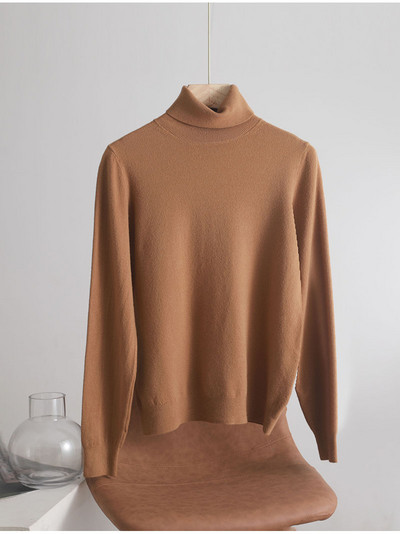 sügistalv Basic Slim pehme ühevärviline kilpkaelus Kampsun, kootud Pullover Naiste vabaaja pikkade varrukatega šikk alaosa Kampsun top