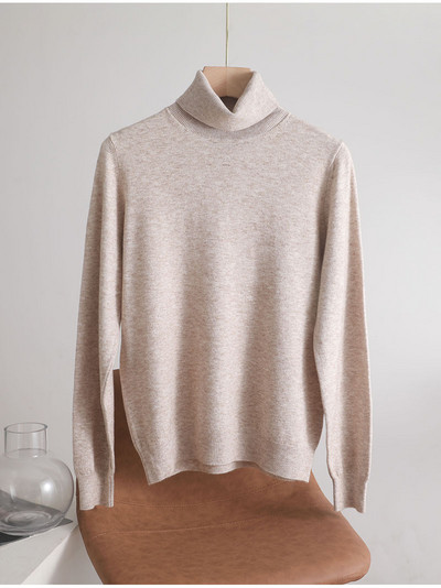 sügistalv Basic Slim pehme ühevärviline kilpkaelus Kampsun, kootud Pullover Naiste vabaaja pikkade varrukatega šikk alaosa Kampsun top