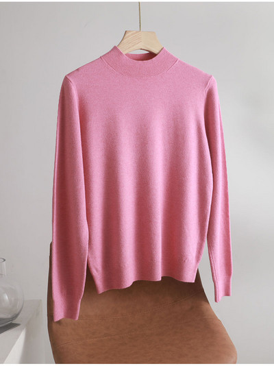 sügistalv Basic Slim pehme ühevärviline kilpkaelus Kampsun, kootud Pullover Naiste vabaaja pikkade varrukatega šikk alaosa Kampsun top