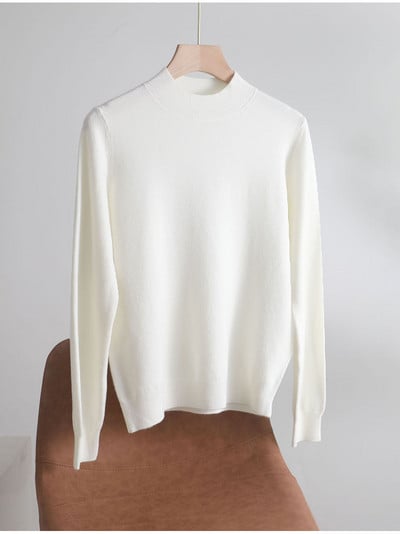 sügistalv Basic Slim pehme ühevärviline kilpkaelus Kampsun, kootud Pullover Naiste vabaaja pikkade varrukatega šikk alaosa Kampsun top