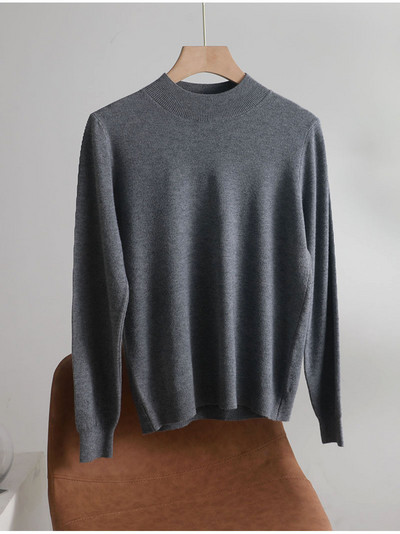 sügistalv Basic Slim pehme ühevärviline kilpkaelus Kampsun, kootud Pullover Naiste vabaaja pikkade varrukatega šikk alaosa Kampsun top