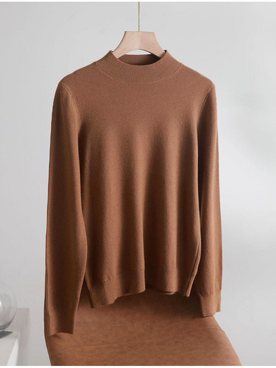 sügistalv Basic Slim pehme ühevärviline kilpkaelus Kampsun, kootud Pullover Naiste vabaaja pikkade varrukatega šikk alaosa Kampsun top