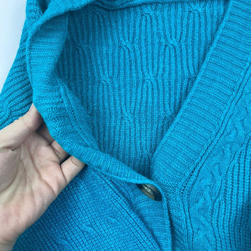 Tanak pleteni pulover Kardigan Kaput Ženske korejske ležerne pletene jakne New Mom V-izrez Malhas Gilet Elegantni jednoredni Casaco