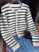 Ženska gornja odjeća Korejski modni džemper Kardigan Pleteni džemper na pruge Ženski zimski kardigan za žene dugih rukava Ženski