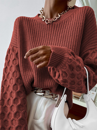 Νέα μόδα μπλουζάκια 2023 Γυναικεία άνοιξη φθινόπωρο μασίφ πλεκτό πουλόβερ υπερμεγέθη πουλόβερ για γυναικεία ρούχα Μακρυμάνικο μπλουζάκι