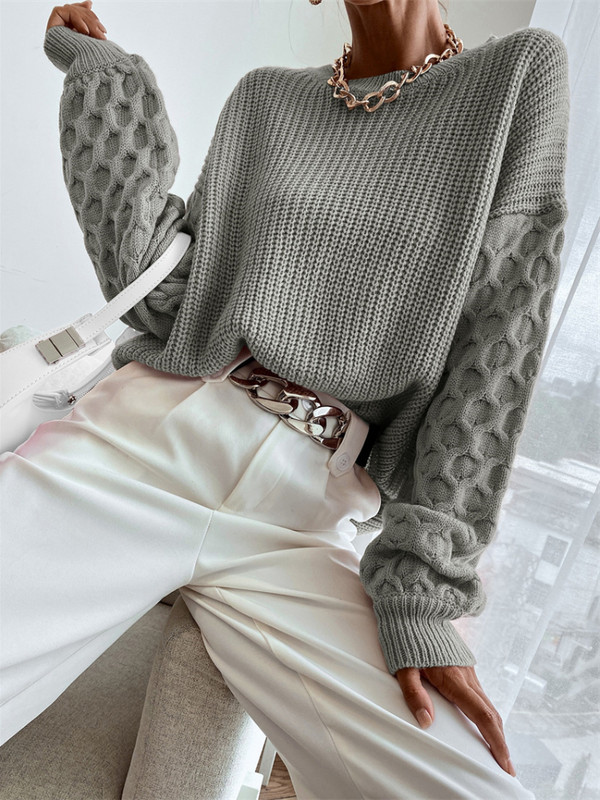 Νέα μόδα μπλουζάκια 2023 Γυναικεία άνοιξη φθινόπωρο μασίφ πλεκτό πουλόβερ υπερμεγέθη πουλόβερ για γυναικεία ρούχα Μακρυμάνικο μπλουζάκι