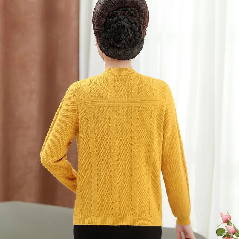 2022. Majka Vezeni pulover Proljeće Jesen Kardigan Jakna Ženski pleteni džemperi Široki kaput Pletivo srednjih godina Žensko