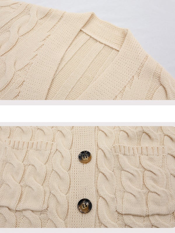 Dugački pleteni pulover Ženski Jesen Zima Vintage Ležerni široki kardigan Ženski modni elegantni pleteni kaput s gumbima