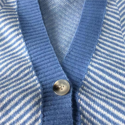 Blessyuki preveliki široki mekani pleteni pulover s kardiganom Ženski starinski prugasti veste s dugim rukavima s V-izrezom Ženski korejski chic top