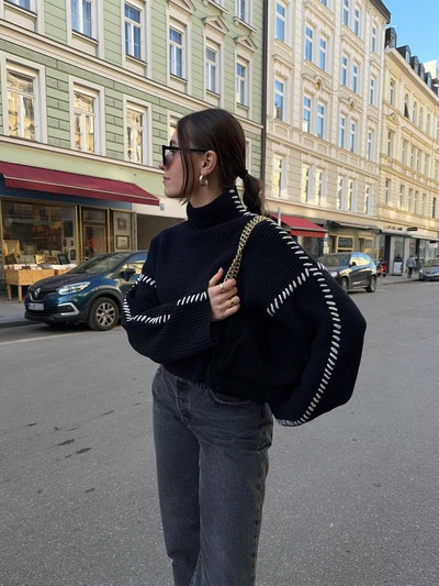 Moteriški laisvalaikio megztiniai ilgomis rankovėmis megzti megztiniai rudeniniai žieminiai kratiniai