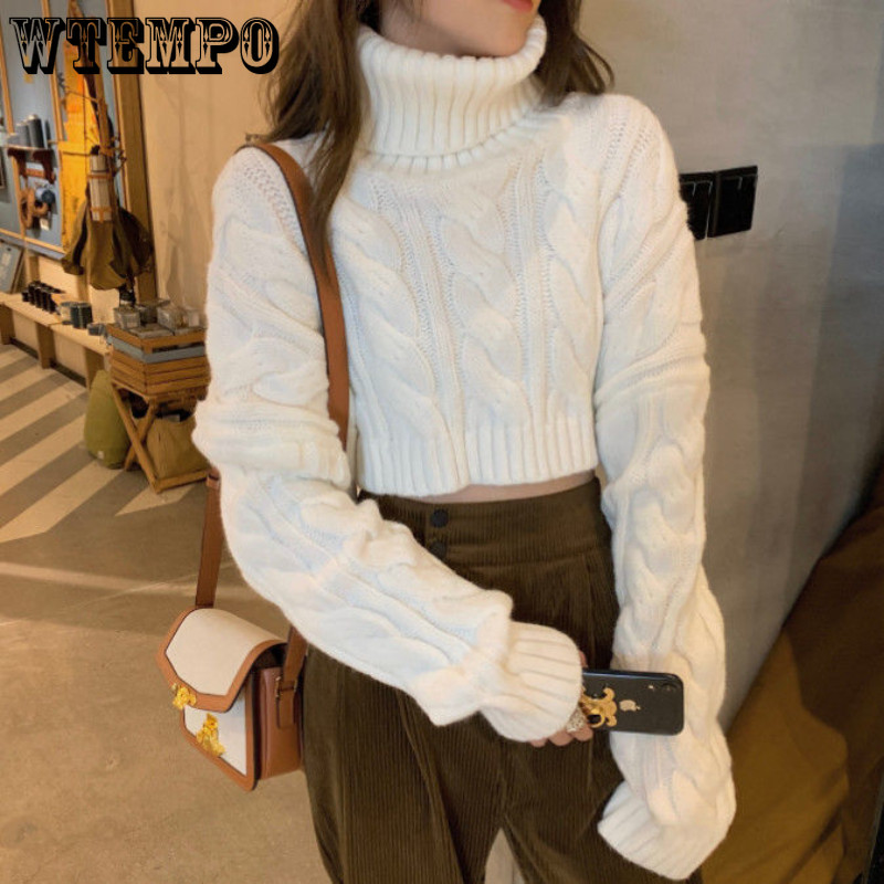 Γυναικείο πουλόβερ με ζιβάγκο μονόχρωμο κοντό πουλόβερ Ολόσωμη μόδα Κορεατικά καθημερινά πλεκτά Νέο τοπ το φθινόπωρο και το χειμώνα 2023