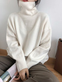 Pulovere supradimensionate tricotate pentru femei cu gât roscat de iarnă Pulovere pentru femei, pline, vrac, cu gât înalt, groase, pentru femei, moda 2023