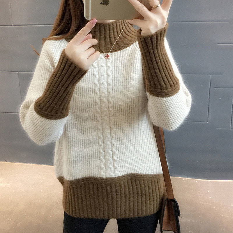 Rudens žiemos megztas megztinis moteriškas 2022 m. naujas korėjietiškos mados, palaidi, tingūs, trumpomis ilgomis rankovėmis megztiniai, megztiniai, moteriški viršutiniai drabužiai