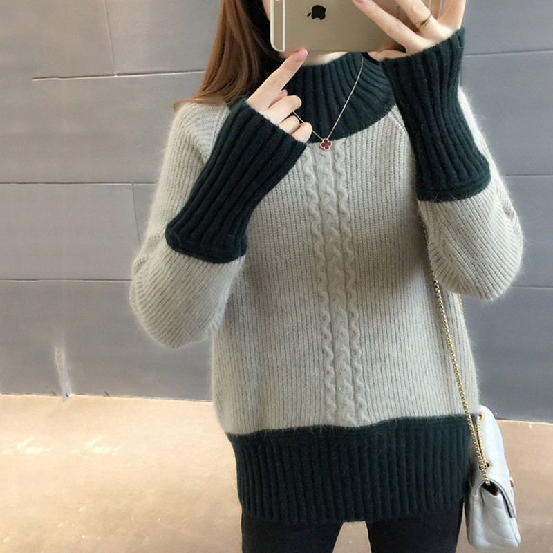 Rudens žiemos megztas megztinis moteriškas 2022 m. naujas korėjietiškos mados, palaidi, tingūs, trumpomis ilgomis rankovėmis megztiniai, megztiniai, moteriški viršutiniai drabužiai