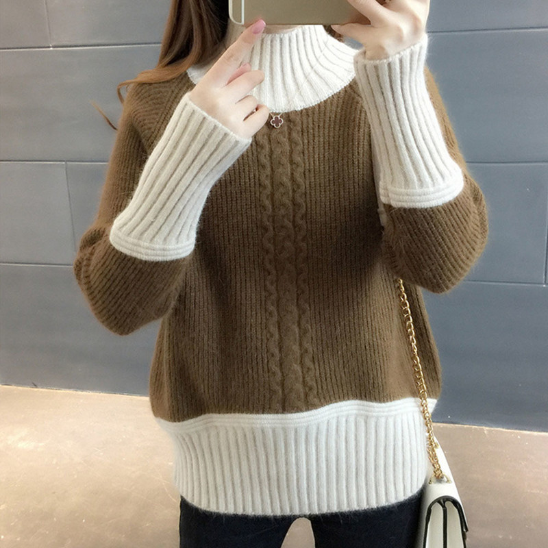 Rudens žiemos megztas megztinis moteriškas 2022 m. naujas korėjietiškos mados, palaidi, tingūs, trumpomis ilgomis rankovėmis megztiniai, megztiniai, moteriški viršutiniai drabužiai