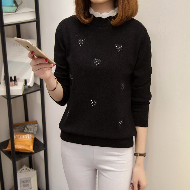 2023 Νέο Γυναικείο Πλεκτό Πουλόβερ Φθινόπωρο/Χειμώνα Πλεκτό Κορυφαίο Πλεκτό Πουλόβερ Γυναικείο Κέντημα Χαλαρό άγριο κοντό πουλόβερ Γυναικείο A287