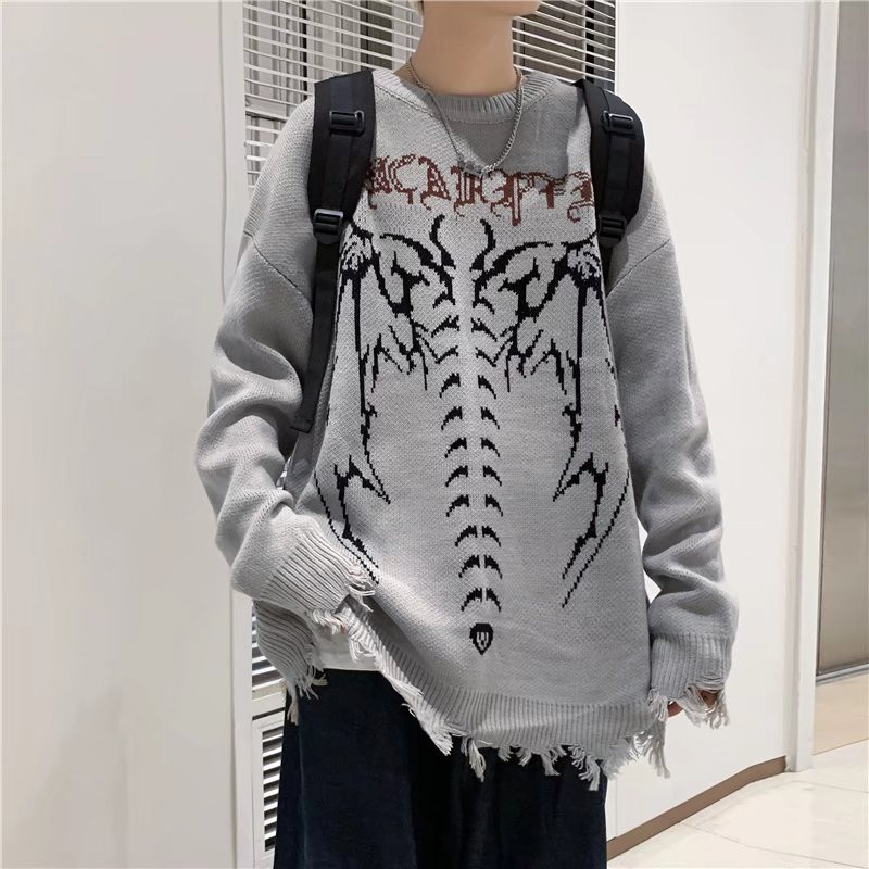 2022. aasta uus Korea mood retrohaldjas grunge, esteetilised naiste kampsunid, gooti punk-harajuku topsid Y2k tumedad alternatiivsed naisteriided