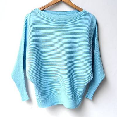 Ανοιξιάτικα χαλαρά πλεκτά πουλόβερ Μπλουζάκια πουλόβερ Γυναικεία μόδα με μακρυμάνικο λαιμόκοψη Γυναικεία πλεκτά πουλόβερ πουλόβερ με φτερό ρόπαλο casual