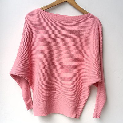 Ανοιξιάτικα χαλαρά πλεκτά πουλόβερ Μπλουζάκια πουλόβερ Γυναικεία μόδα με μακρυμάνικο λαιμόκοψη Γυναικεία πλεκτά πουλόβερ πουλόβερ με φτερό ρόπαλο casual