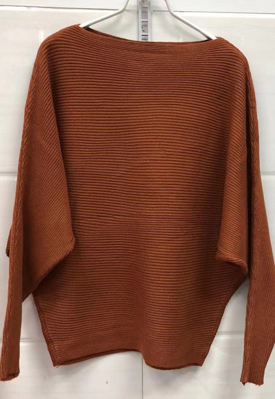 Ανοιξιάτικα χαλαρά πλεκτά πουλόβερ Μπλουζάκια πουλόβερ Γυναικεία μόδα με μακρυμάνικο λαιμόκοψη Γυναικεία πλεκτά πουλόβερ πουλόβερ με φτερό ρόπαλο casual