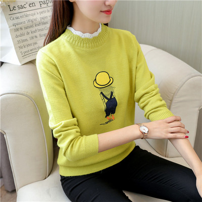 Ženski džemperi i puloveri dugih rukava Pleteni ružičasti ulični ženski džemper za 2018. Modni proljetni pull Femme Hiver Kroea