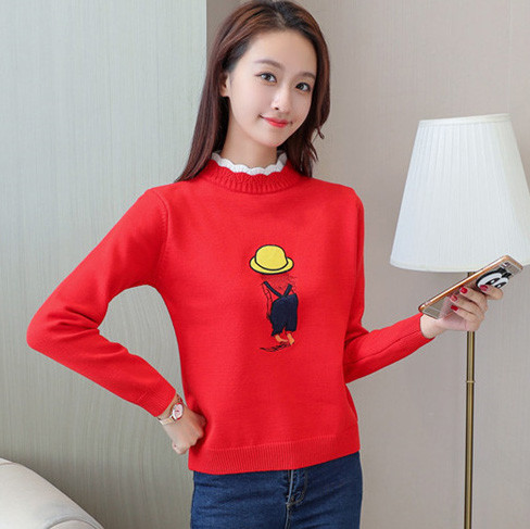 Ženski džemperi i puloveri dugih rukava Pleteni ružičasti ulični ženski džemper za 2018. Modni proljetni pull Femme Hiver Kroea