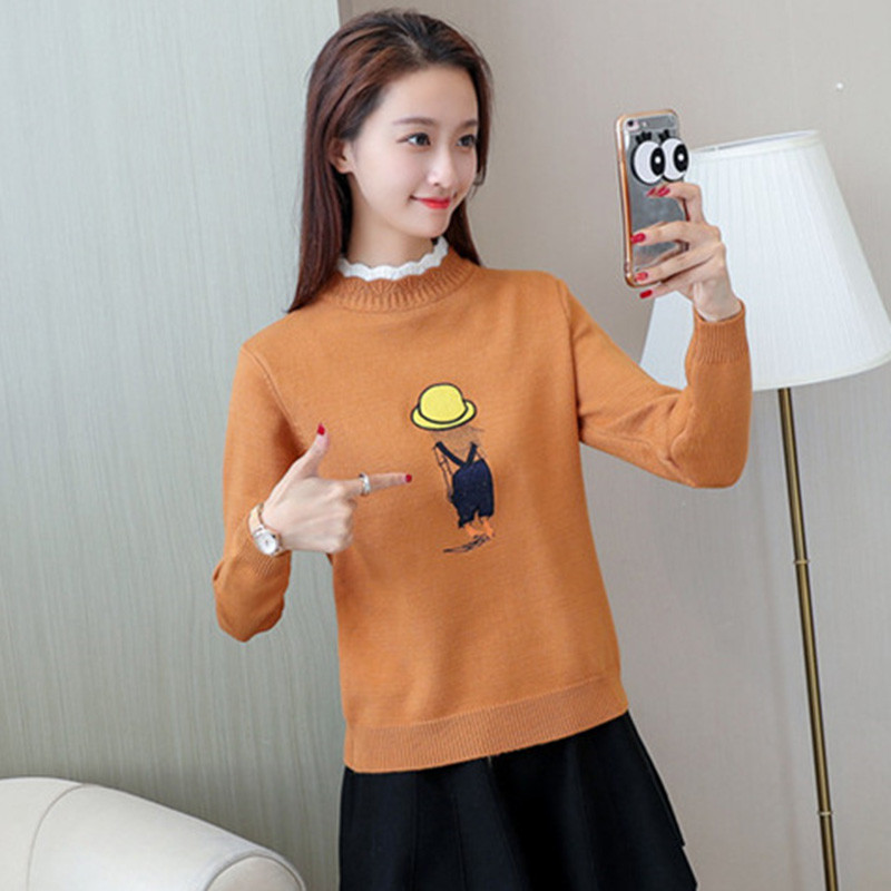 Ženski džemperi i puloveri dugih rukava Pleteni ružičasti ulični ženski džemper za 2018. Modni proljetni pull Femme Hiver Kroea