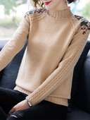 2023. Novi korejski jesenski zimski ženski pulover s dolčevitom Visokokvalitetni pleteni pulover s retro vezom, osnovni pulover ZY7021