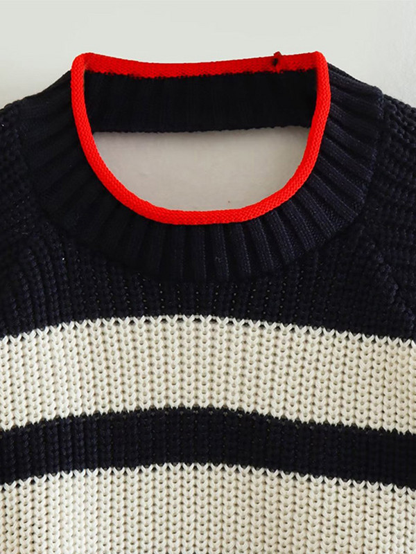 Moteriškas 2023 m. pavasario suvarstytas megztinis su raišteliais be nugarų, dryžuotas, sutrumpintas megztinis, ilgomis rankovėmis, viršutiniais drabužiais prašmatnios viršūnės